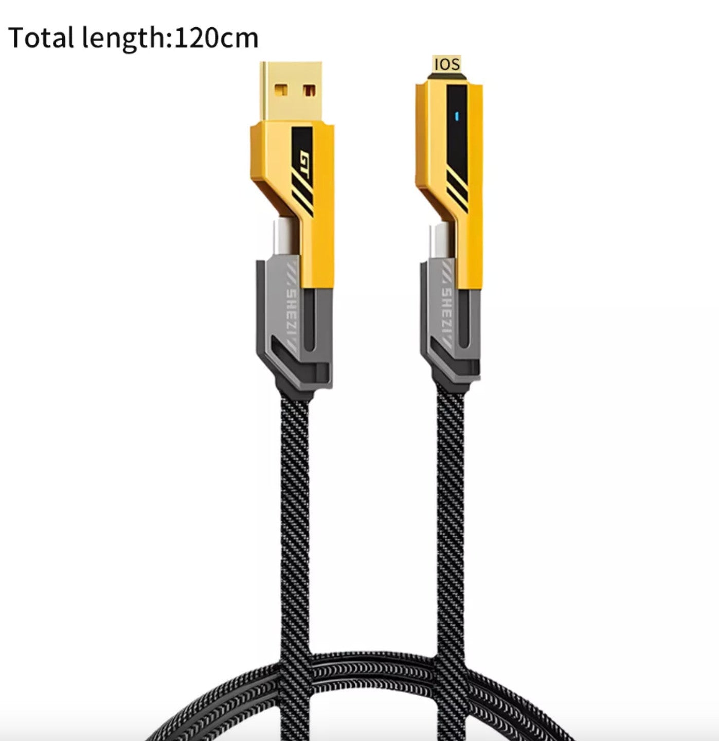 4 IN 1 USB FAST CHARGING CABLE DUAL TYPE C PD 27W 65W CHARGER DATA CORD FO IOS