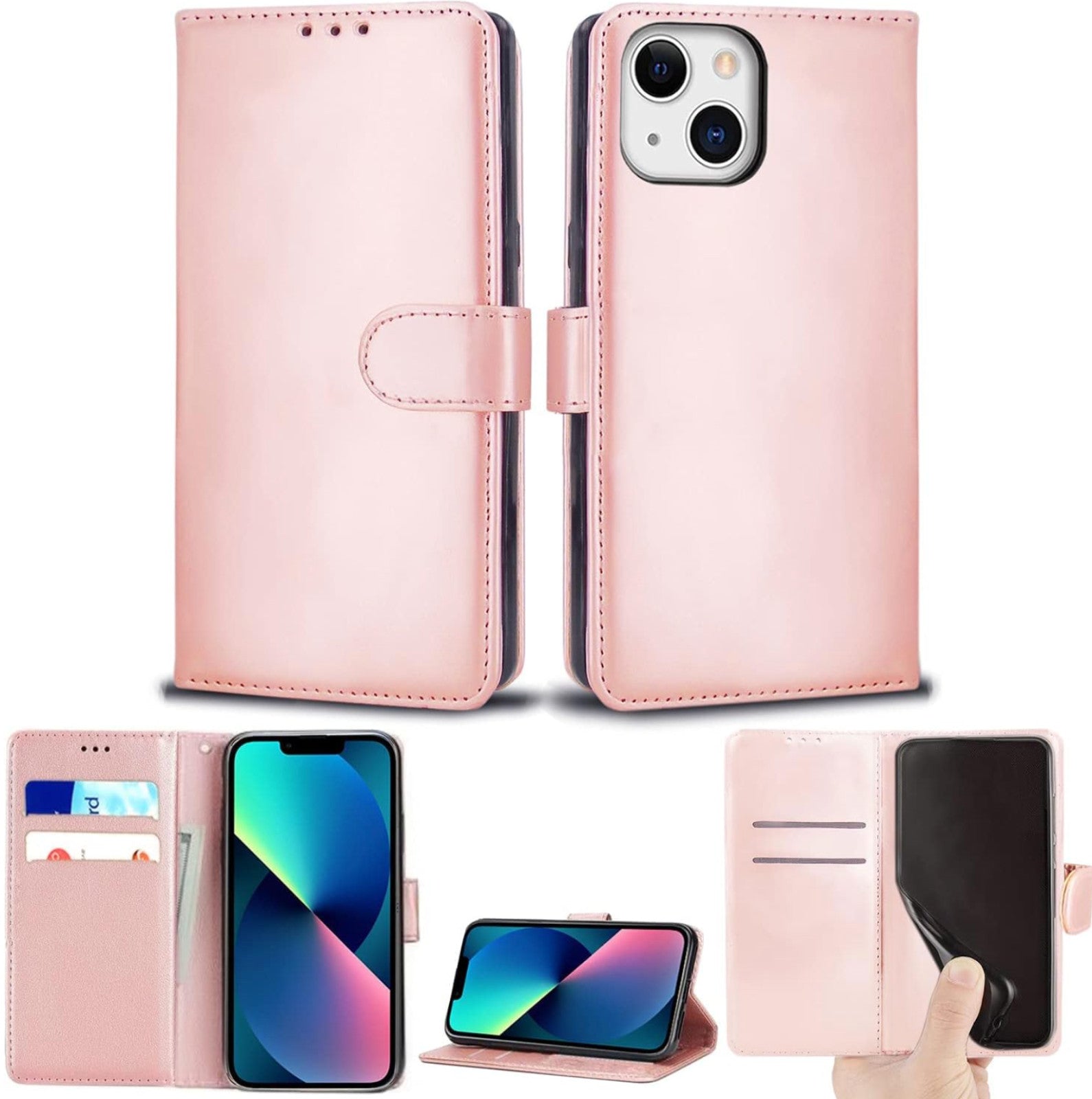 For Iphone 7 8 XS XR 11 12 13  14 15 16 17 PRO MAX Leather Wallet Book Case