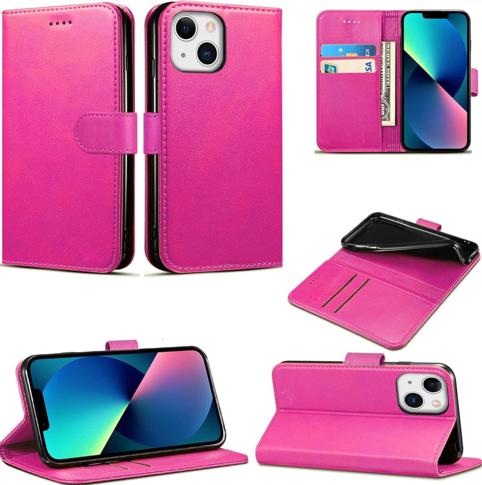 For Iphone 7 8 XS XR 11 12 13  14 15 16 17 PRO MAX Leather Wallet Book Case